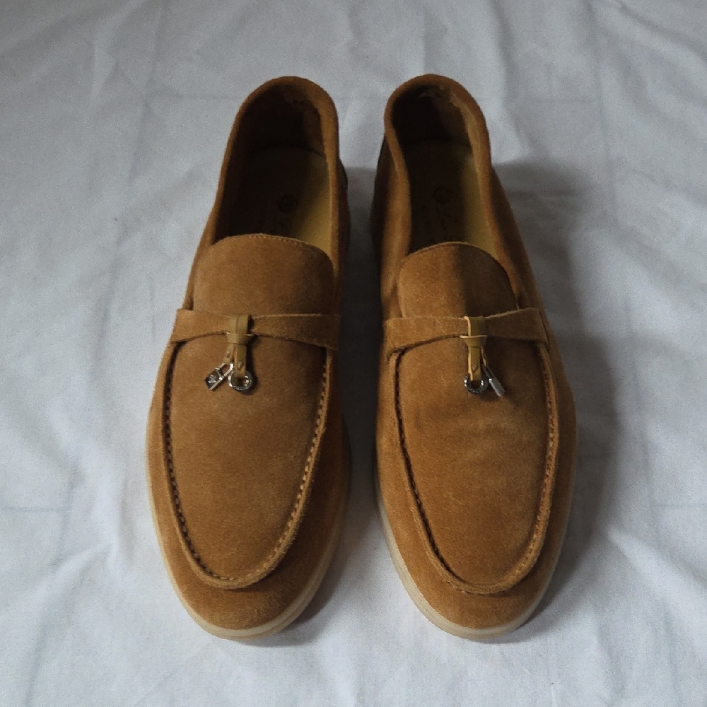 Loro Piana Summer Charms Walk Suede Loafers